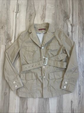 Kids Tan Utility Blazer with Belt
